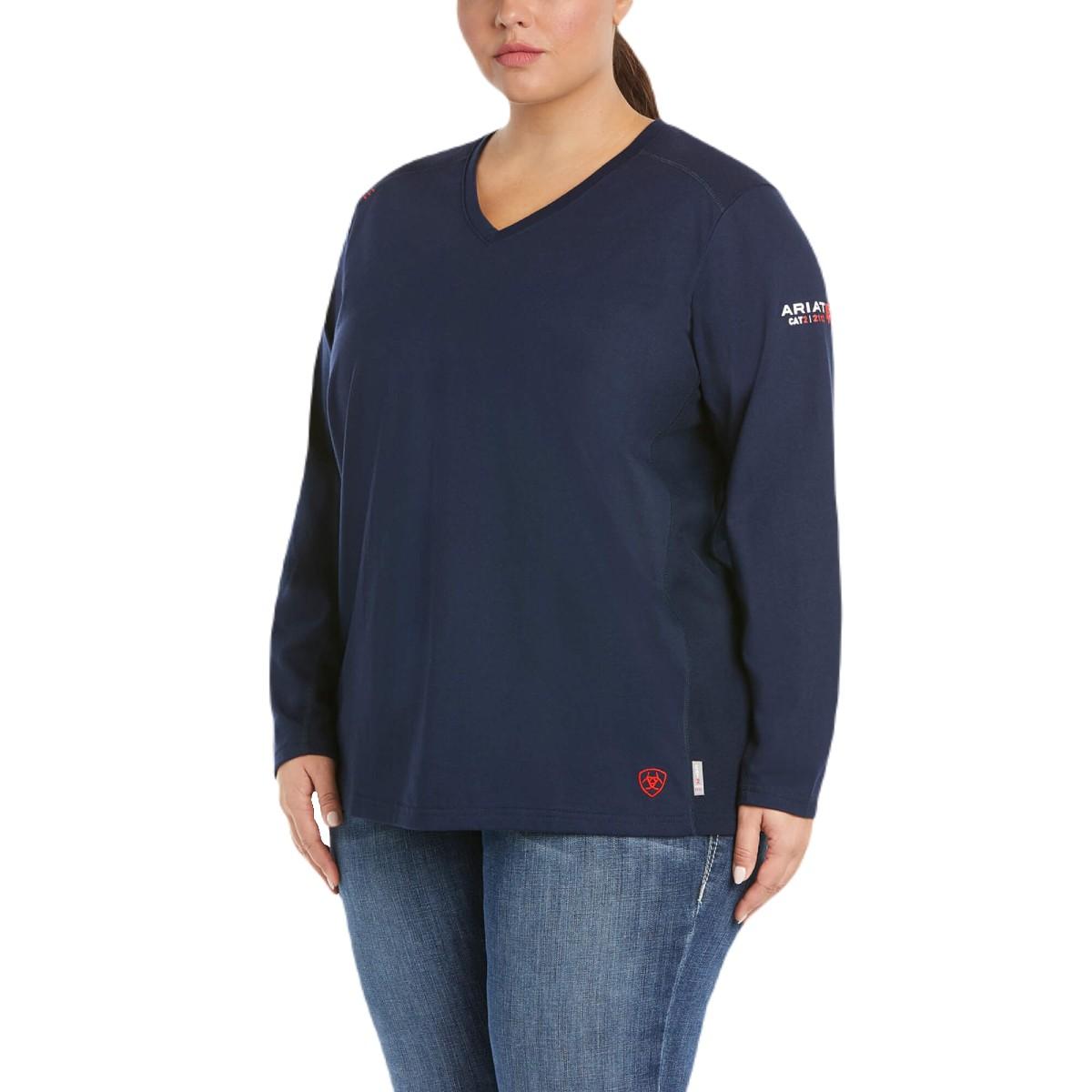 Ariat Women's FR AC Crew Top in Navy